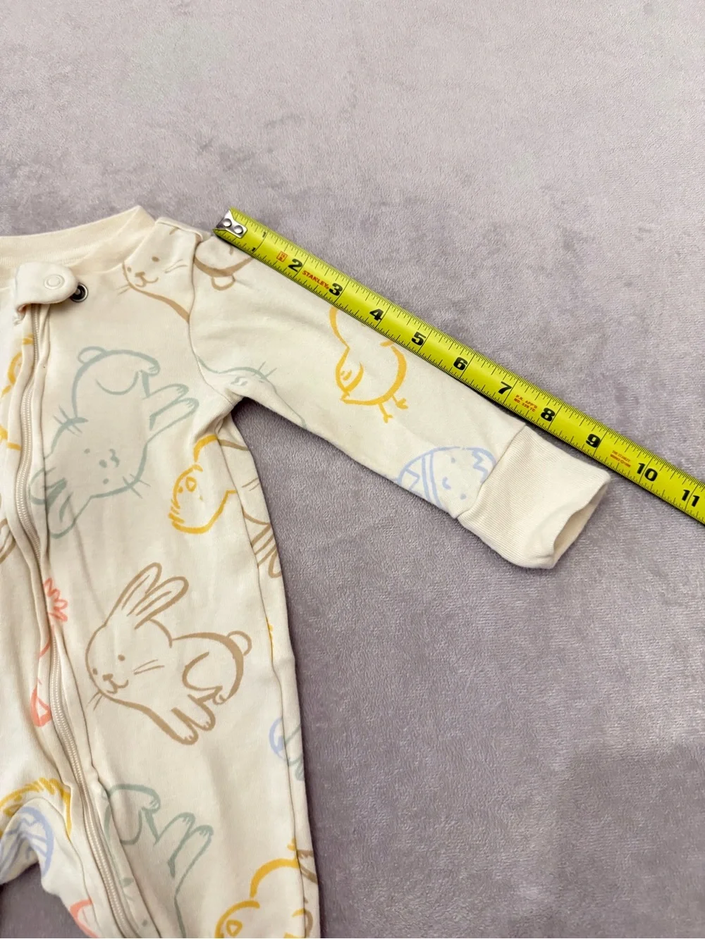 Carter’s Baby Footed Sleeper Pajamas 3 Months Bunny Chick 2-Way Zip Cotton